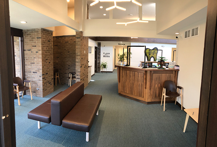 Reception area at Treehouse Pediatric Dentistry in Greenfield