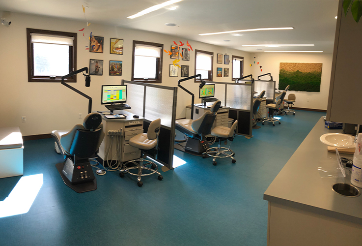 Dental treatment area in Treehouse Pediatric Dentistry in Greenfield