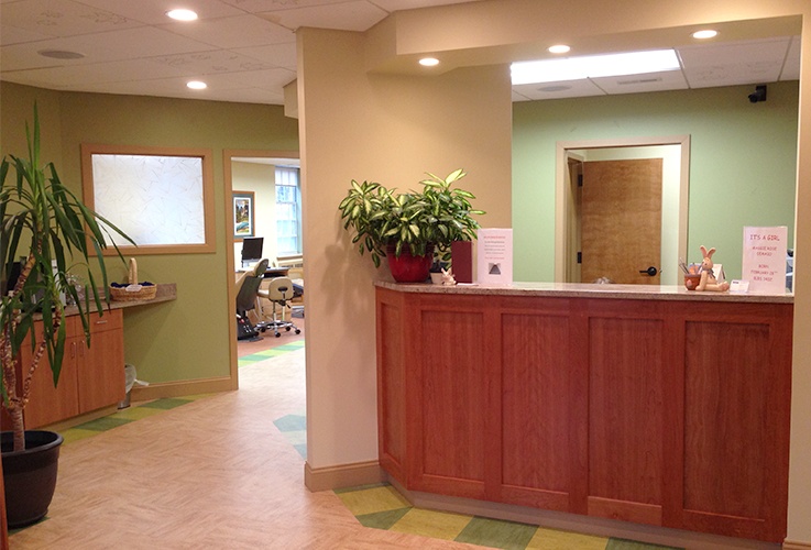 Front desk at Treehouse Pediatric Dentistry in Northampton